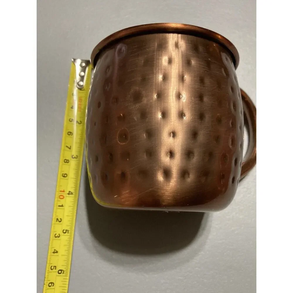 copper‎ plated stainless steel and hammered mugs